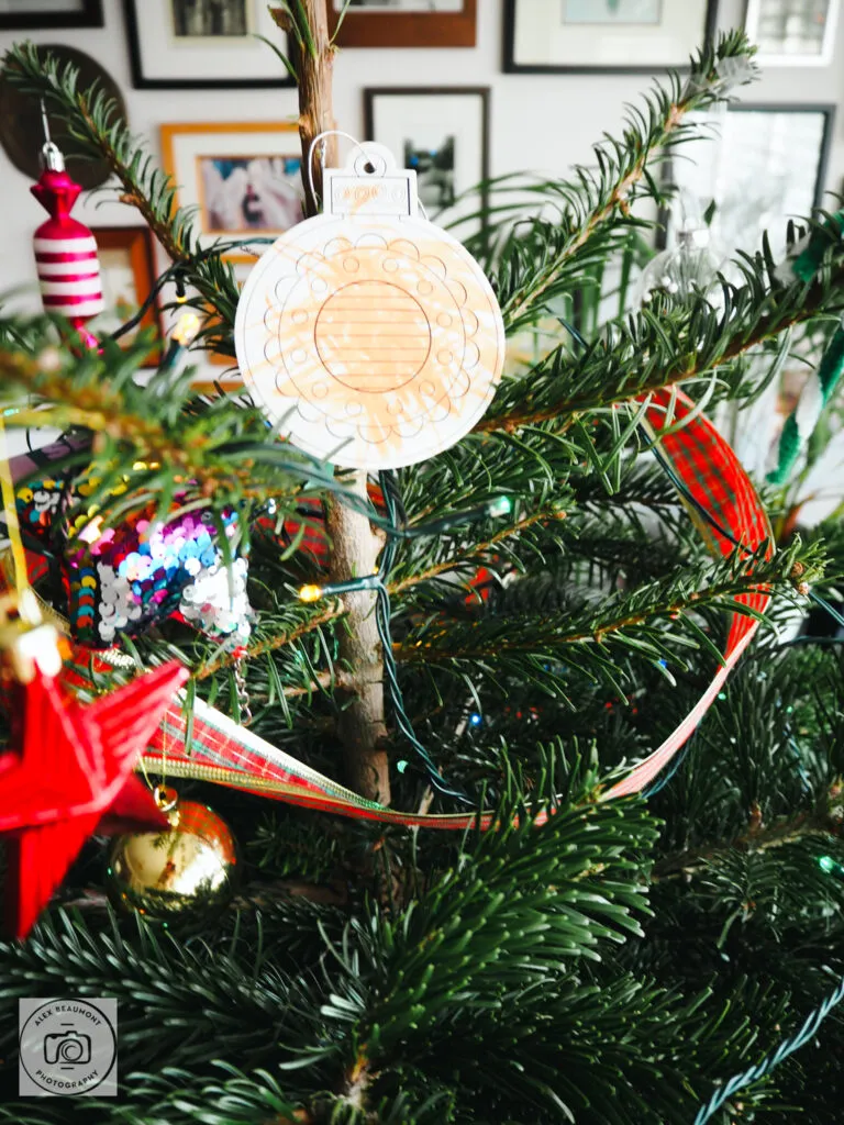 Christmas tree decoration drawn by child